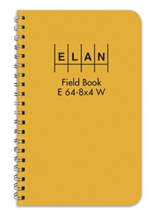 elan publishing company e64-8x4w wire-o field surveying book 4 ⅞ x 7 ¼ yellow stiff cover (e64-8x4w yel)