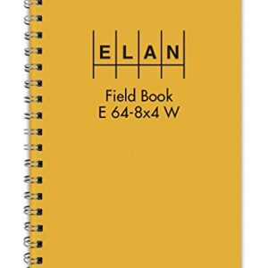 Elan Publishing Company E64-8x4W Wire-O Field Surveying Book 4 ⅞ x 7 ¼ Yellow Stiff Cover (E64-8x4W Yel)