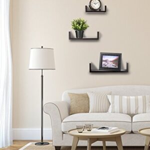 Sagler Floating Shelves Set of 3 Wall Shelves - Espresso Finish Wooden Shelves