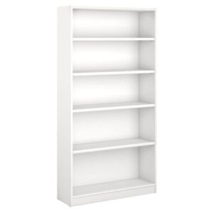 bush furniture universal 5 shelf bookcase in pure white (wl12417-03)