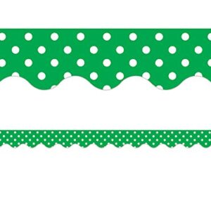 Teacher Created Resources Green Polka Dots Scalloped Border Trim - 5498
