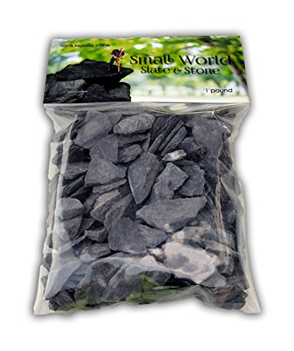 Natural Slate Stone -1/2 to 1 inch Stones for Miniature or Fairy Garden, Aquarium, Model Railroad & Wargaming (1)