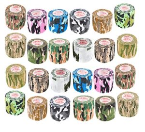 prairie horse supply vet wrap tape bulk (assorted camo colors) (24 pack) (2 inches wide) vet wrap medical first aid tape self adhesive adherent for ankle wrist sprains and swelling