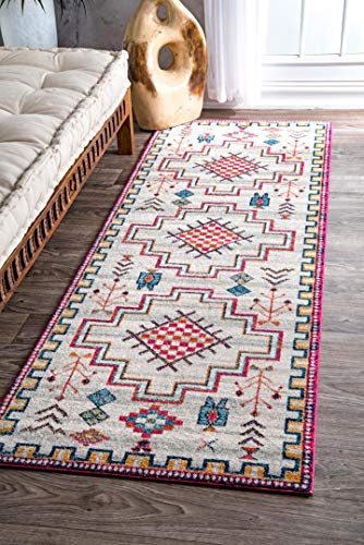 nuLOOM Richelle Tribal Medallion Area Rug, 1 Count(Pack of 1), Silver