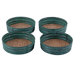 GoCraft Mason Jar Lid Cork Coasters | Set of 4 Handmade Galvanized Iron Coasters with Absorbent Cork Inside (Green)