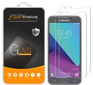 (2 pack) supershieldz designed for samsung galaxy j3 2017 tempered glass screen protector, anti scratch, bubble free