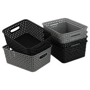 begale plastic storage basket for household organization, set of 6