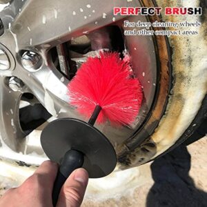 Master Wheel Brush, Easy Reach Wheel and Rim Detailing Brush 18’’ Long Soft Bristle by TAKAVU, Car Wheel Brush, Rim Tire Detail Brush,Multipurpose use for Wheels,Rims,Exhaust Tips,Motorcycles