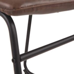 Signature Design by Ashley Mid Century Centiar Dining Bucket Chair, 2 Count, Black and Brown