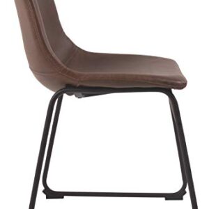 Signature Design by Ashley Mid Century Centiar Dining Bucket Chair, 2 Count, Black and Brown