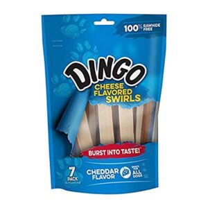 dingo cheese-flavored swirls 7 count, rawhide-free snack for dogs