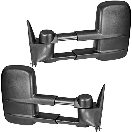 Trail Ridge Tow Mirror Manual Black Pair Set of 2 for GM C/K Pickup SUV