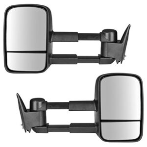 Trail Ridge Tow Mirror Manual Black Pair Set of 2 for GM C/K Pickup SUV