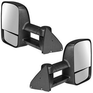 Trail Ridge Tow Mirror Manual Black Pair Set of 2 for GM C/K Pickup SUV