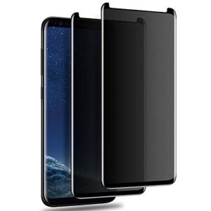lywhl 2 pack for samsung galaxy s9 plus privacy screen protector, anti-spy 9h hardness tempered glass film for galaxy s9 plus / s9+ / s8 plus / s8+ [case friendly] [bubble free]