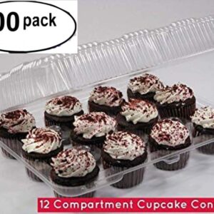 case of 100 12 Compartment Cupcake Container with Hinged Lid Clear 12 cavity cupcake container disposable plastic cupcake boxes 12 Compartment Cupcake Containers