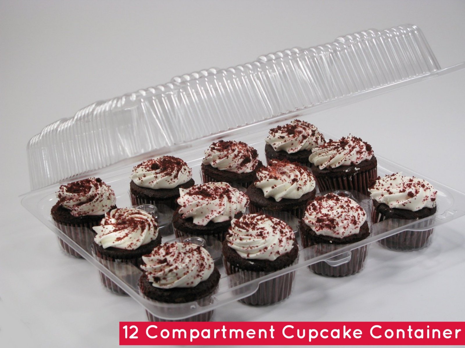 case of 100 12 Compartment Cupcake Container with Hinged Lid Clear 12 cavity cupcake container disposable plastic cupcake boxes 12 Compartment Cupcake Containers