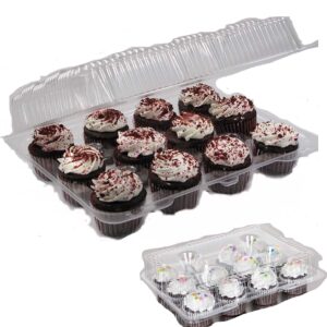 case of 100 12 Compartment Cupcake Container with Hinged Lid Clear 12 cavity cupcake container disposable plastic cupcake boxes 12 Compartment Cupcake Containers