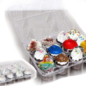 case of 100 12 Compartment Cupcake Container with Hinged Lid Clear 12 cavity cupcake container disposable plastic cupcake boxes 12 Compartment Cupcake Containers