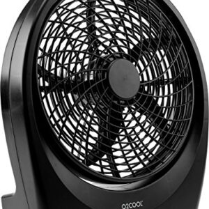 O2COOL Fan 10 inch Battery or Electric Operated Indoor/Outdoor Portable Fan with ac adapter, Tilts 90 Degrees