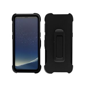 Samsung Galaxy S8 Plus Case, ToughBox® [Armor Series] [Shockproof] [Black] for Galaxy S8 Plus Case [with Holster & Belt Clip] [Fits OtterBox Defender Series Belt Clip Cover]