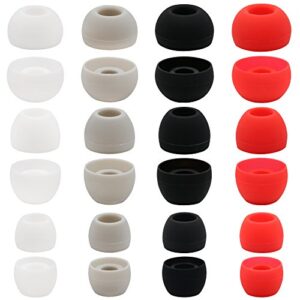 alxcd ear tips compatible with powerbeats 3 2 wireless, s/m/l 3 sizes 12 pairs silicone earbuds tips replacement eartip, compatible with beats powerbeats 3 wireless 2, 12 pairs black/white/red/gray