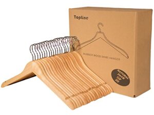 topline classic wood shirt hangers - 20-pack (natural)