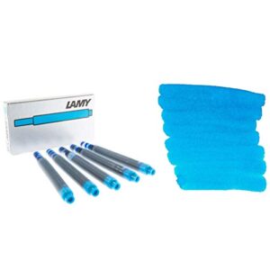 lamy turquoise t10 fountain pen ink refills (4 pack, turquoise)