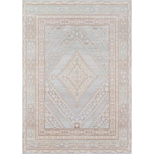 Momeni Isabella Traditional Geometric Flat Weave Area Rug, 7 ft 10 in x 10 ft 6 in, Blue