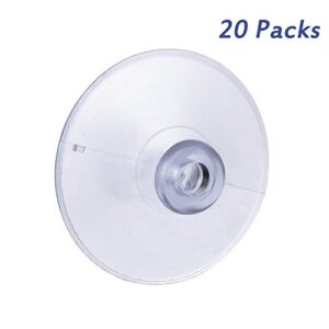 Whaline 20 Packs Clear Suction Cup PVC Plastic Sucker Pads Without Hooks Shower Caddy Connectors Suction Cups Plastic Heavy Strength Clear Sucker for Bathroom Glass Table Tops (45mm)