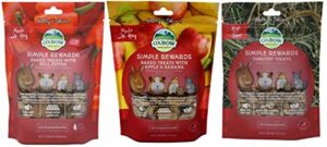 simple rewards small animal treats 3 flavor variety bundle (1) each: baked apple banana, baked bell pepper, timothy, 1.4-2 ounces