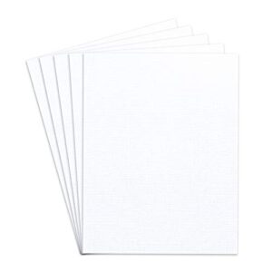 white linen textured specialty cardstock | blank thick 8 1/2 x 11 heavyweight card stock for wedding invitations, announcements, greeting cards | 80lb cover (216gsm) | 50 sheets