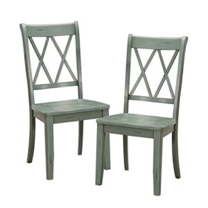 homelegance dining chair (set of 2), teal