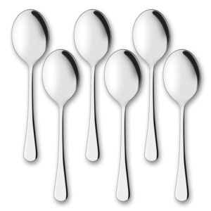 serving spoons, aoosy 6 pieces x-large 9.8 inches stainless steel serving spoon catering spoons solid serving utensils big ladle tablespoons for buffet banquet flatware kitchen basics serving