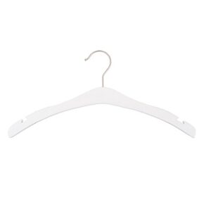 nahanco 30117hu wooden shirt hangers -"signature series" - low gloss white - home use (pack of 25)