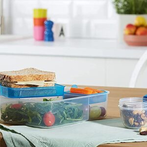 Sistema To Go Collection Bento Lunch Box, Large, Clear/Blue Klips