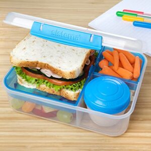 Sistema To Go Collection Bento Lunch Box, Large, Clear/Blue Klips