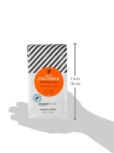 AmazonFresh Decaf Colombia Ground Coffee, Medium Roast, 12 Ounce