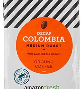 AmazonFresh Decaf Colombia Ground Coffee, Medium Roast, 12 Ounce