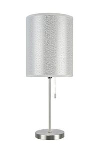 aspen creative 40083-8, 1-pack set-1 light candlestick table lamp, contemporary design in satin nickel, 19 1/2" high, stars