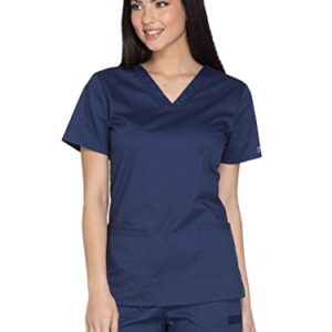 Scrubs for Women Workwear Core Stretch V-Neck Top, Soft Brushed Twill Plus Size WW630, 3XL, Black