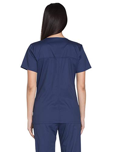 Scrubs for Women Workwear Core Stretch V-Neck Top, Soft Brushed Twill Plus Size WW630, 3XL, Black