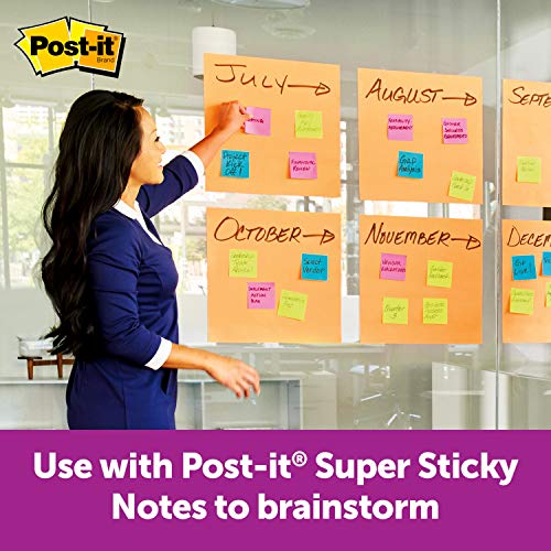 Post-it Super Sticky Big Notes, 15in x 15 in, 1 Pad, 2X the Sticking Power, Neon Orange (BN15)