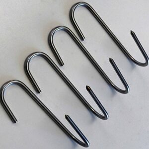 RiversEdge Products Stainless Meat Hooks, Smoker Hook, 7" Right Angle, 4 Pack