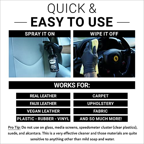 CAR GUYS Super Cleaner | Effective Car Interior Cleaner | Leather Car Seat Cleaner | Stain Remover for Carpet, Upholstery, Fabric, and Much More! | 18 Oz Kit