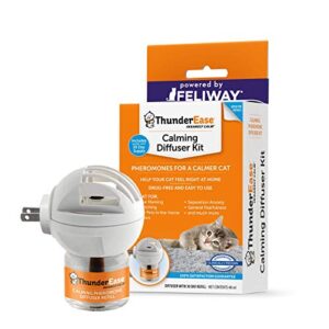 thunderease cat calming pheromone diffuser kit | powered by feliway | reduce scratching, urine spraying, marking and anxiety (30 day supply)