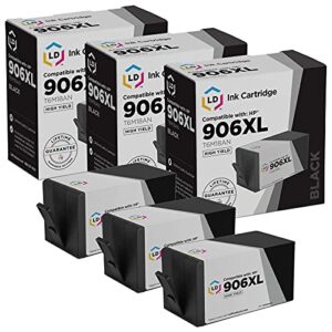 ld products compatible ink cartridge replacement for hp 906xl 906 xl t6m18an 902xl 902 xl high yield ink cartridge (black, 3-pack) for officejet pro 6962 6963 6964 6966 6978 6970 6979 6974 6961