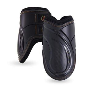 kavallerie dressage horses boots: fleece-lined faux leather woof brushing boots for training, jumping, riding, eventing - quick wear for breathable, lightweight & impact-absorbing wrap