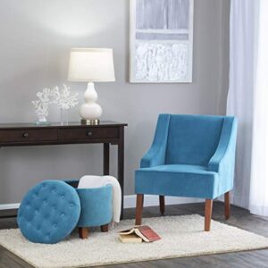 HomePop Swoop Arm Living-Room-Chairs, Velvet Teal