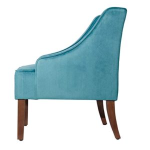 HomePop Swoop Arm Living-Room-Chairs, Velvet Teal